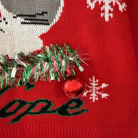 Ugly Christmas Sweater Cat Red "FaLaLaLa Nope" Grumpy Cat 3XL Holiday Funny - Picture 8 of 14